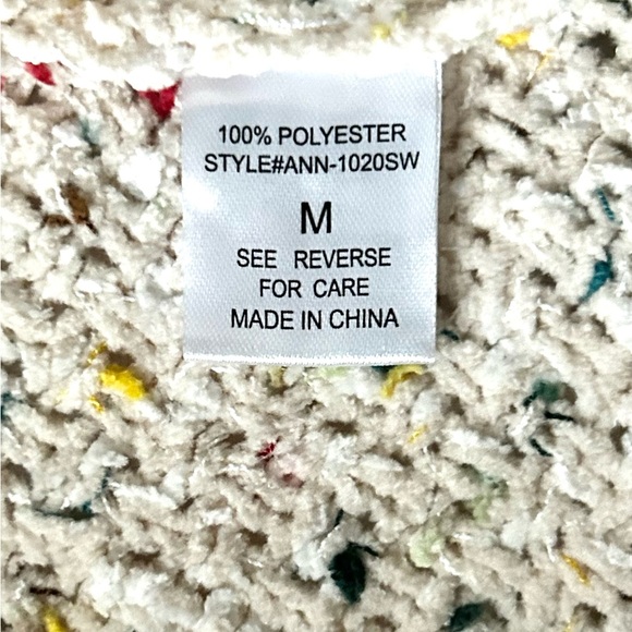 🍒NWT Chenille Confetti Cream Spring Knit Sweater. 1 M 1 LRG 1 XL Available - Picture 10 of 16